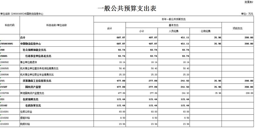 一般公共预算支出表